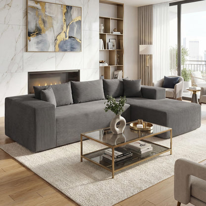 Goflame 110.5" Modular Sectional Sofa for Bedroom & Living