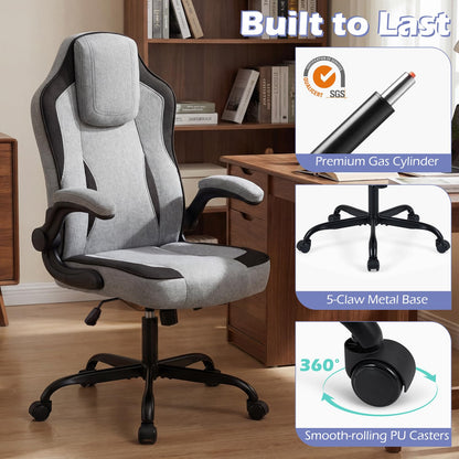 Goflame Ergonomic Computer Office Chair with 90° Flip-up Armrests