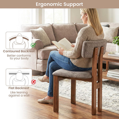 Goflame Upholstered Kitchen Chairs with Curved Backrest