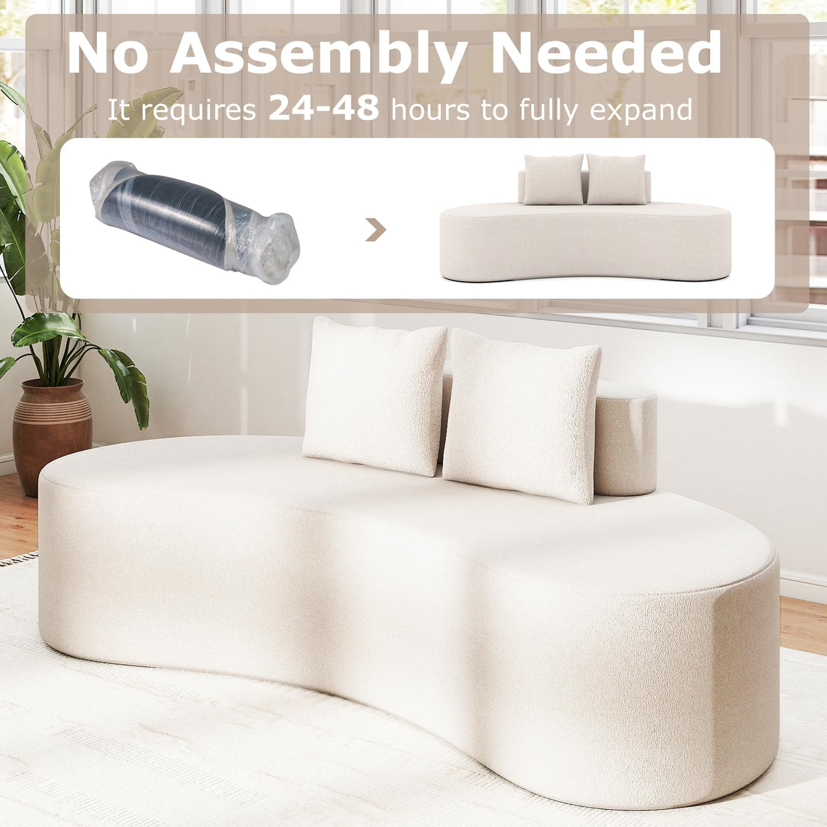 Goflame 78.5" Sofa Couch, Upholstered Loveseat