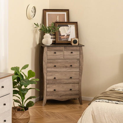 Goflame Storage Cabinet with Foldable & Detachable Fabric Drawers, Anti-Tipping Kit, 26.5” x 15” x 38” Farmhouse Floor Cabinet