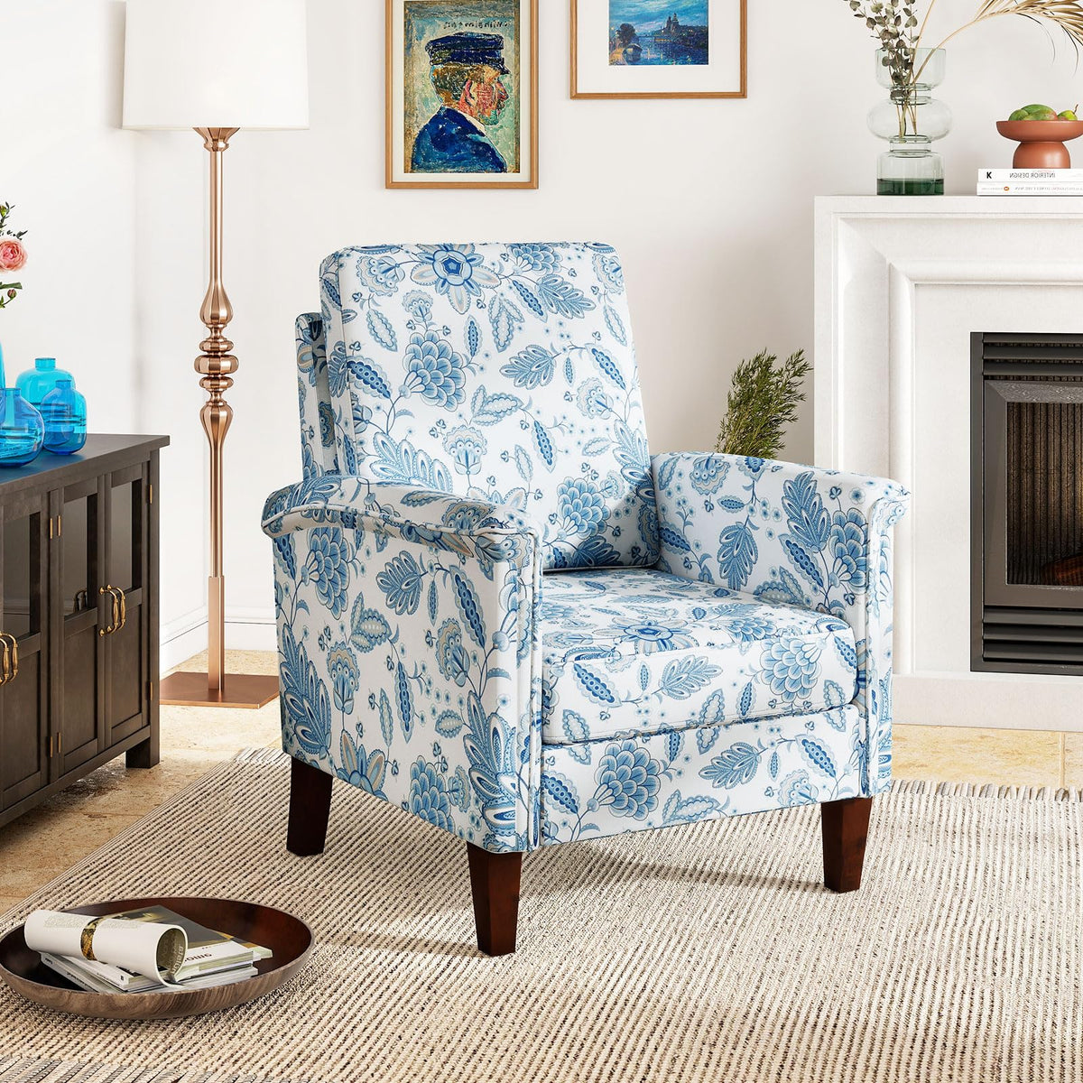Goflame Upholstered Accent Chair with Floral Pattern