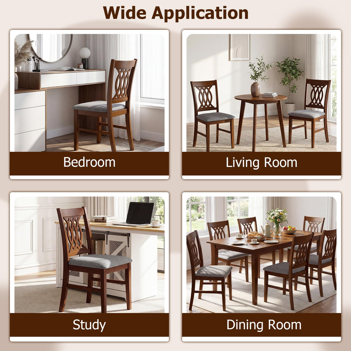 Goflame Upholstered Dining Chairs Set of 2/4 for Kitchen
