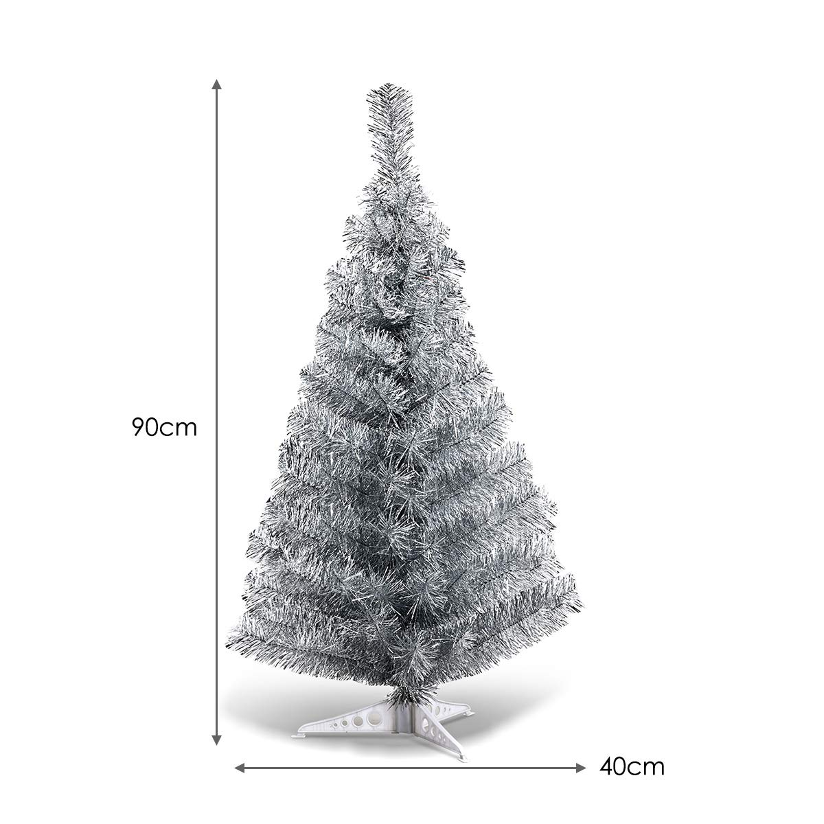 Goflame 3ft Silver Pencil Christmas Tree, Artificial Slim Tree - GoflameUS