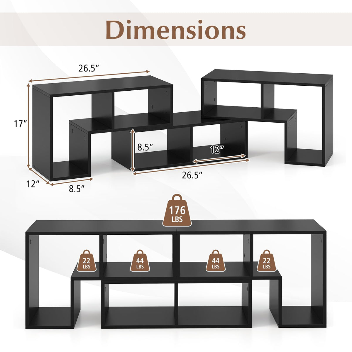 Goflame Free-Combination TV Stand for Bedroom - Entertainment Center for 50 55 60 65 Inch TV