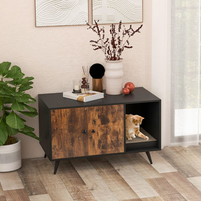 Goflame Cat Litter Box Enclosure, Hidden Cat Washroom Furniture