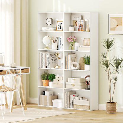 Goflame 5-Tier Bookshelf Freestanding Bookcase with 5 Open Shelf