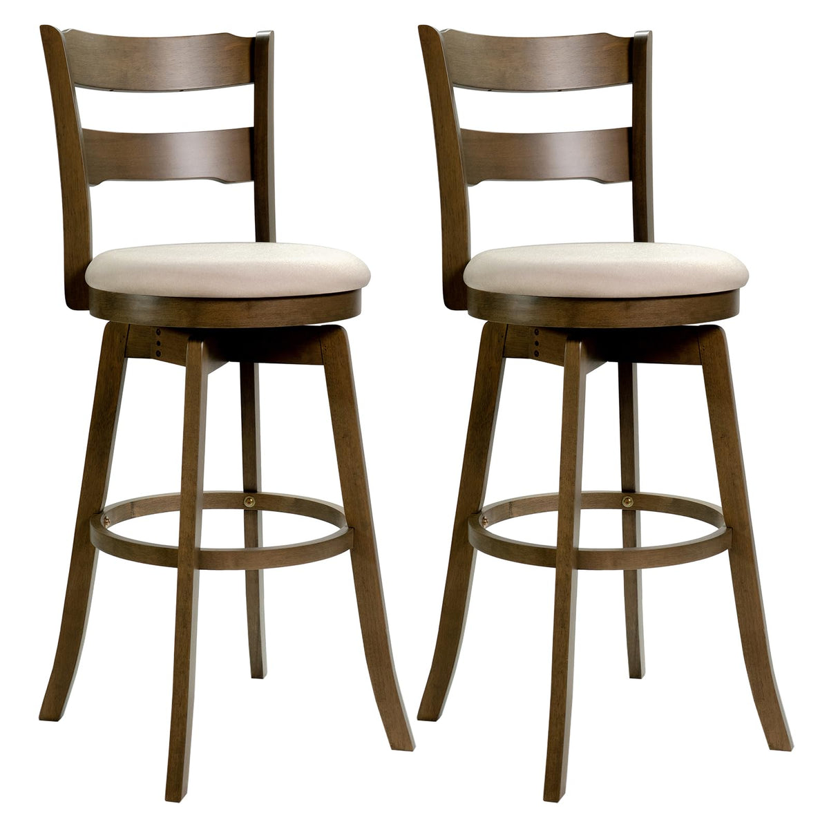 Goflame 30.5" Swivel Bar Stools Set of 2/4 with Fabric Upholstered Seat, High Back