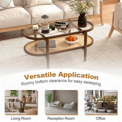 Boho Rattan Coffee Table - Goflame