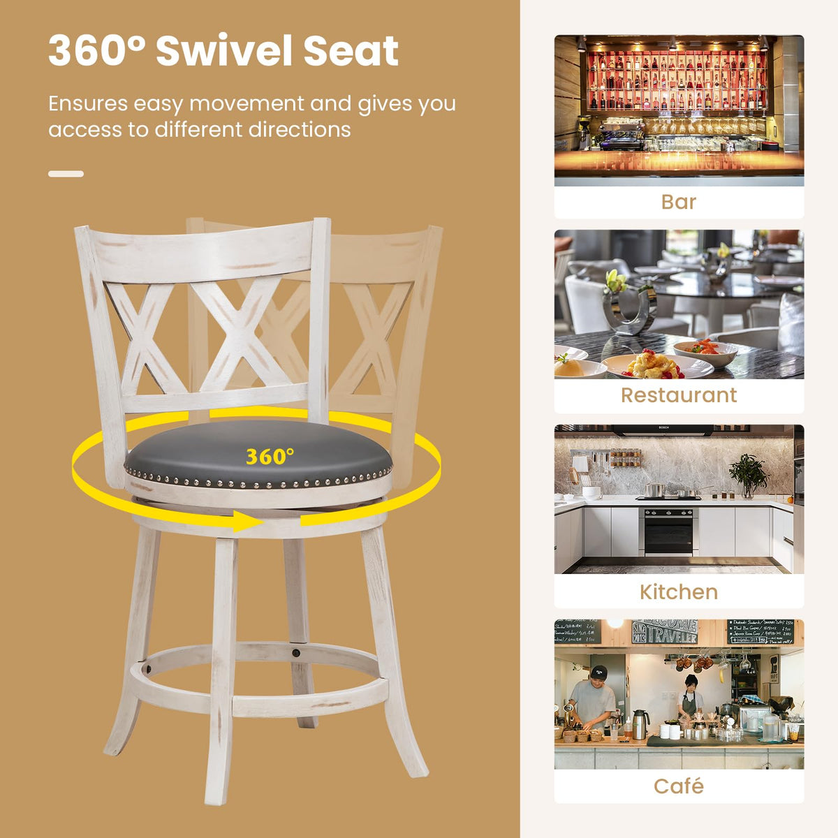 Goflame 25.5" Bar Stools Set