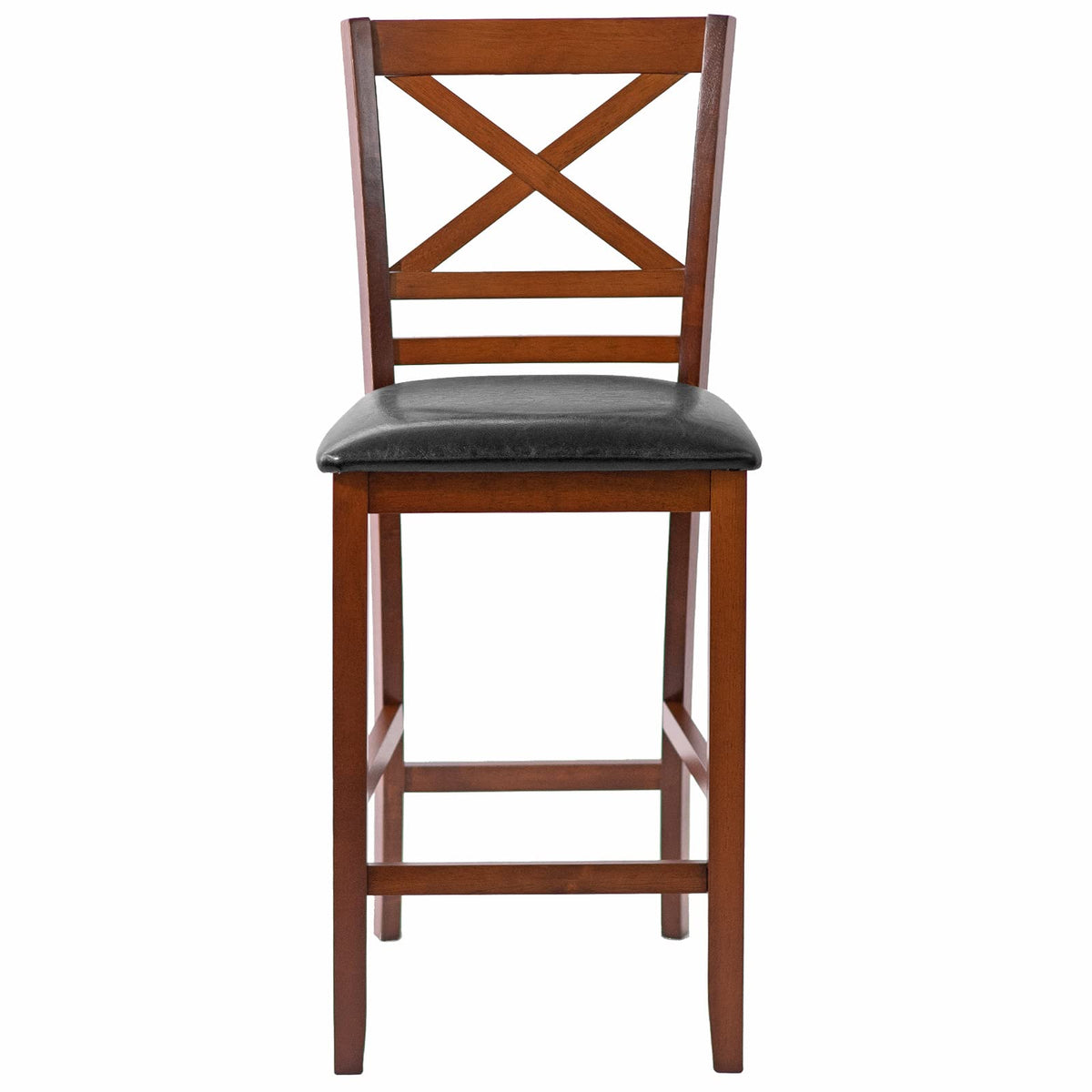 Goflame Modern 25” Counter Height Dining Pub Stools with X-Shaped Backrest, Soft Cushion & Durable PU Seat