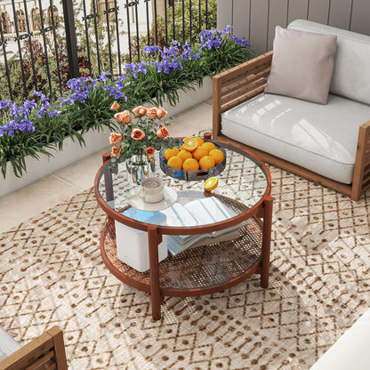 Goflame Rattan Coffee Table