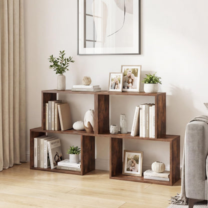 Goflame Geometric Bookcase Side Table with Open Storage