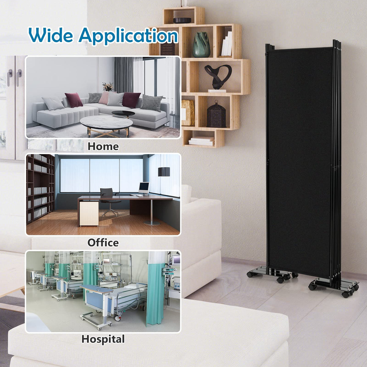 GOFLAME 6 Panel Folding Room Divider for Home Office