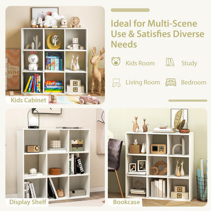 Goflame 9-Cube Bookcase White