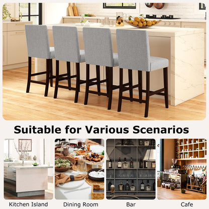 Goflame Modern Bar Stools Set of 2/4 26" Upholstered Counter Height Bar Stools w/Tilt Backrest
