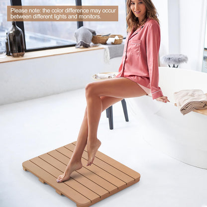 Goflame Waterproof Bath Mat, Shower Mat for Bathroom Inside, Outdoor HIPS Floor Mat with Non Foot Pads