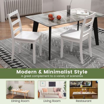 Wood Dining Chairs, White - Goflame