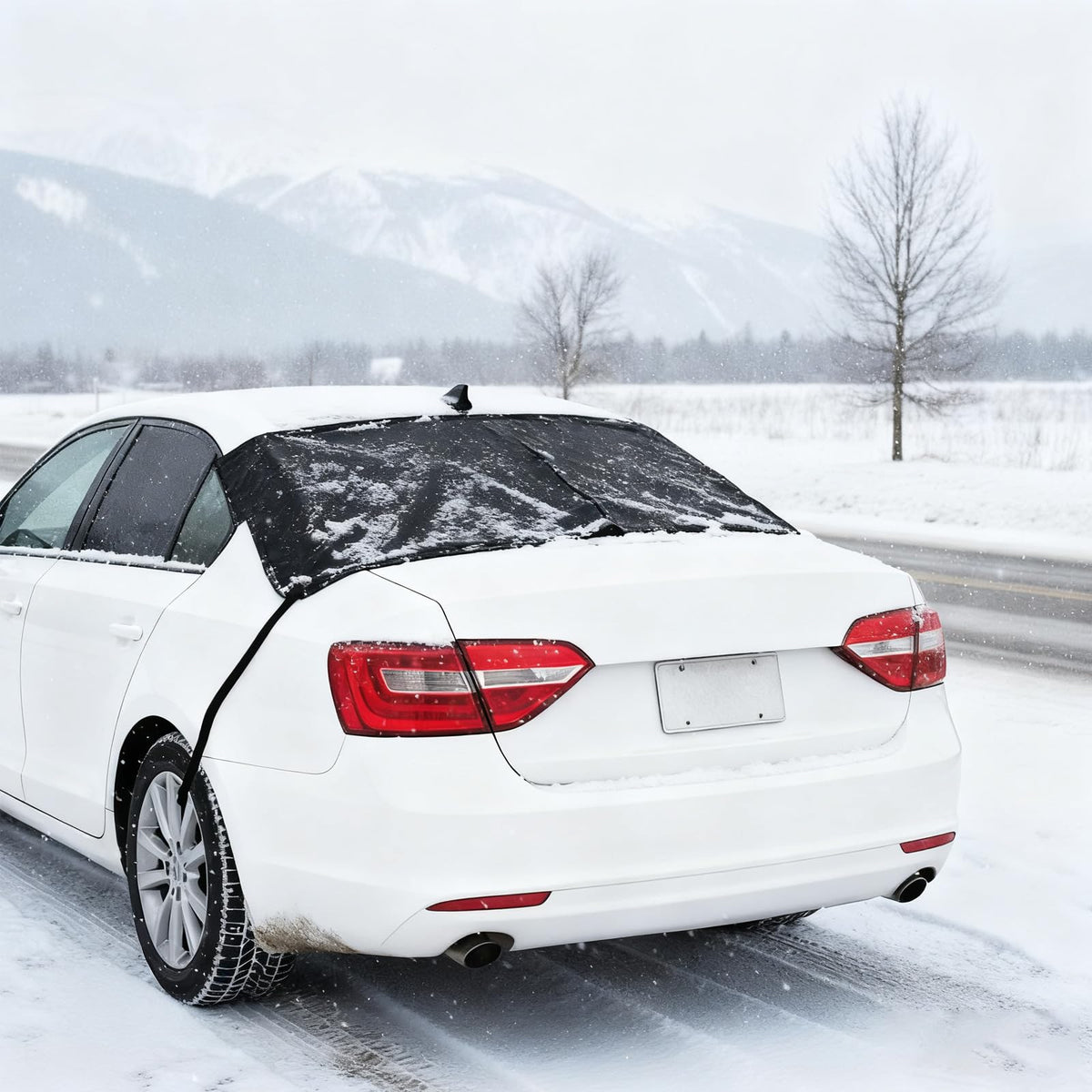 Goflame Car Windshield Snow Cover Set, Heavy Duty 600D Oxford Fabric Front & Rear Ice Frost Protectors