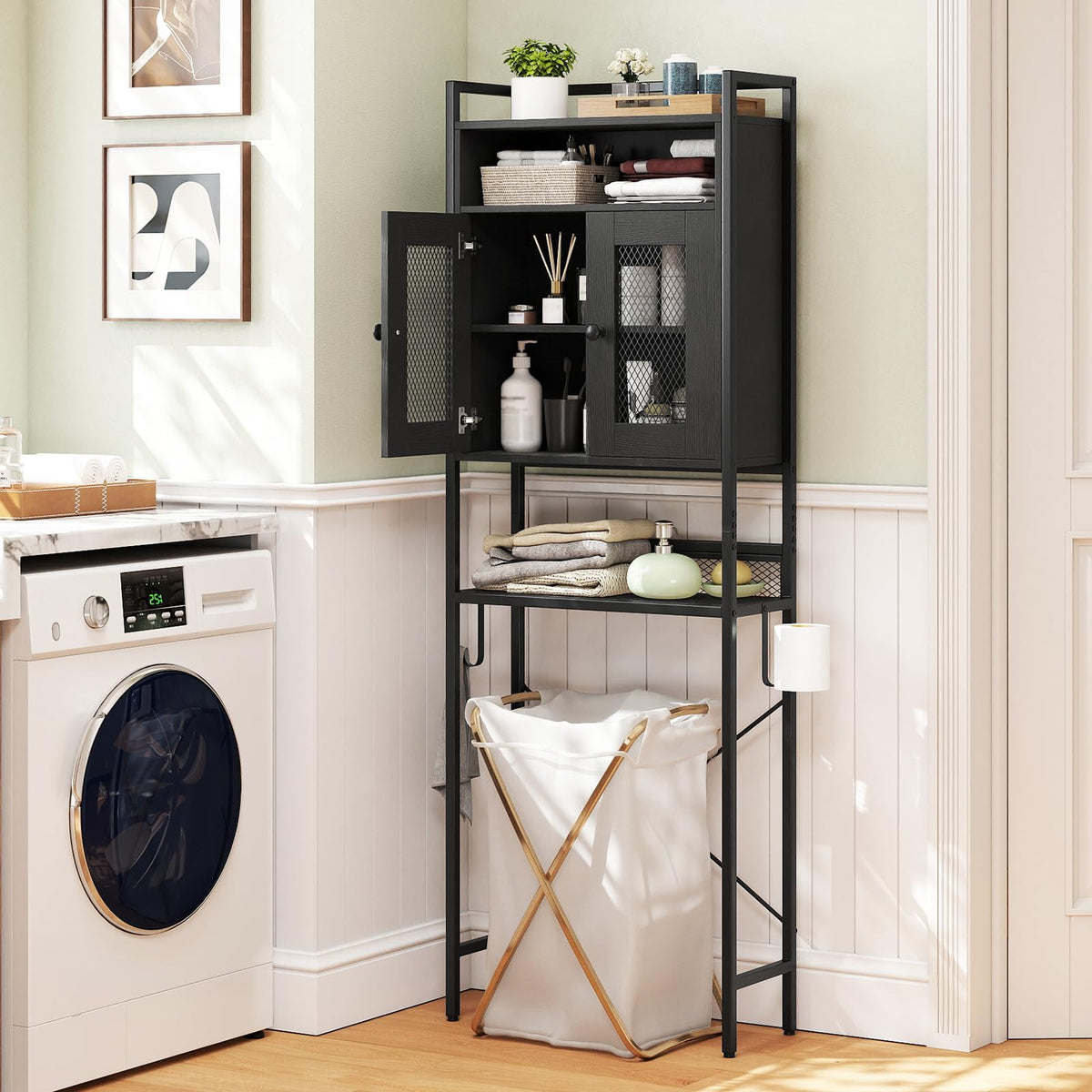Goflame Over The Toilet Storage Cabinet for Laundry Room