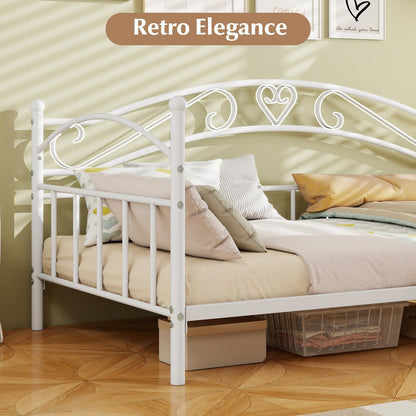 Goflame Modern Sofa Day Bed with Stylish Headboard & 12 Metal Slats Support