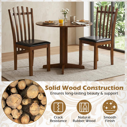 Goflame Wood Dining Chairs Set w/ Rubber Wood Frame