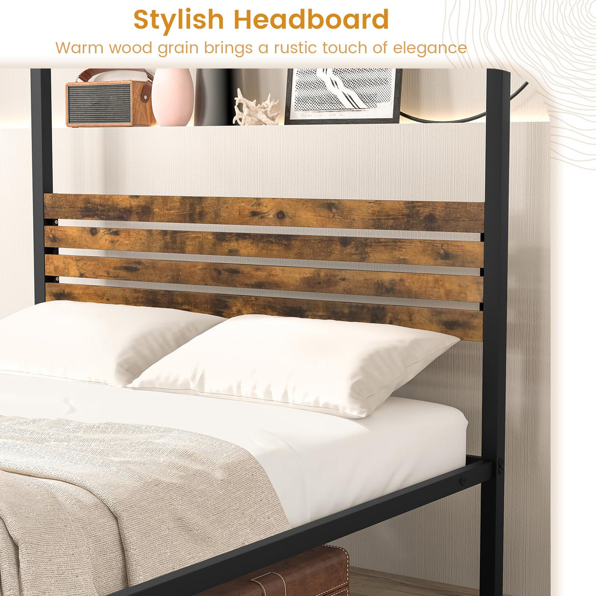 Goflame Queen/Full/Twin Size Metal Canopy Bed Frame