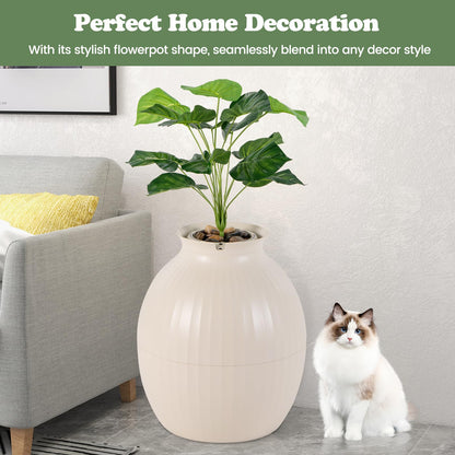 Goflame Cat Litter Box Plant - Hidden Litter Box Furniture with Lights