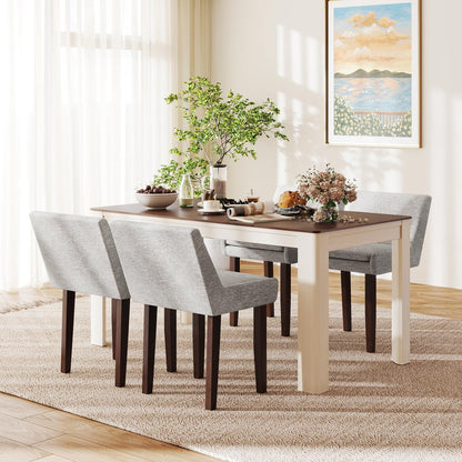 Goflame Linen Upholstered Accent Chairs w/Mid Back & Cushioned Seat