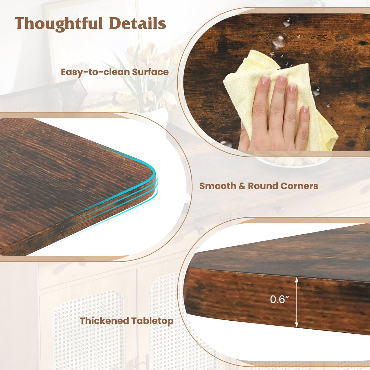 Goflame Universal Wood Table Top （48 x 24 inch）