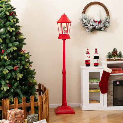 Goflame 5.3 Ft Christmas Snowy Street Lamp | 2-in-1 Musical Lamp Post & Snow Globe Lantern