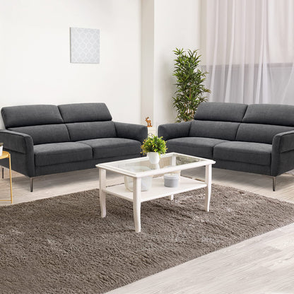 Goflame Couch, Upholstered Loveseat with Lift-up Headrest and Metal Legs