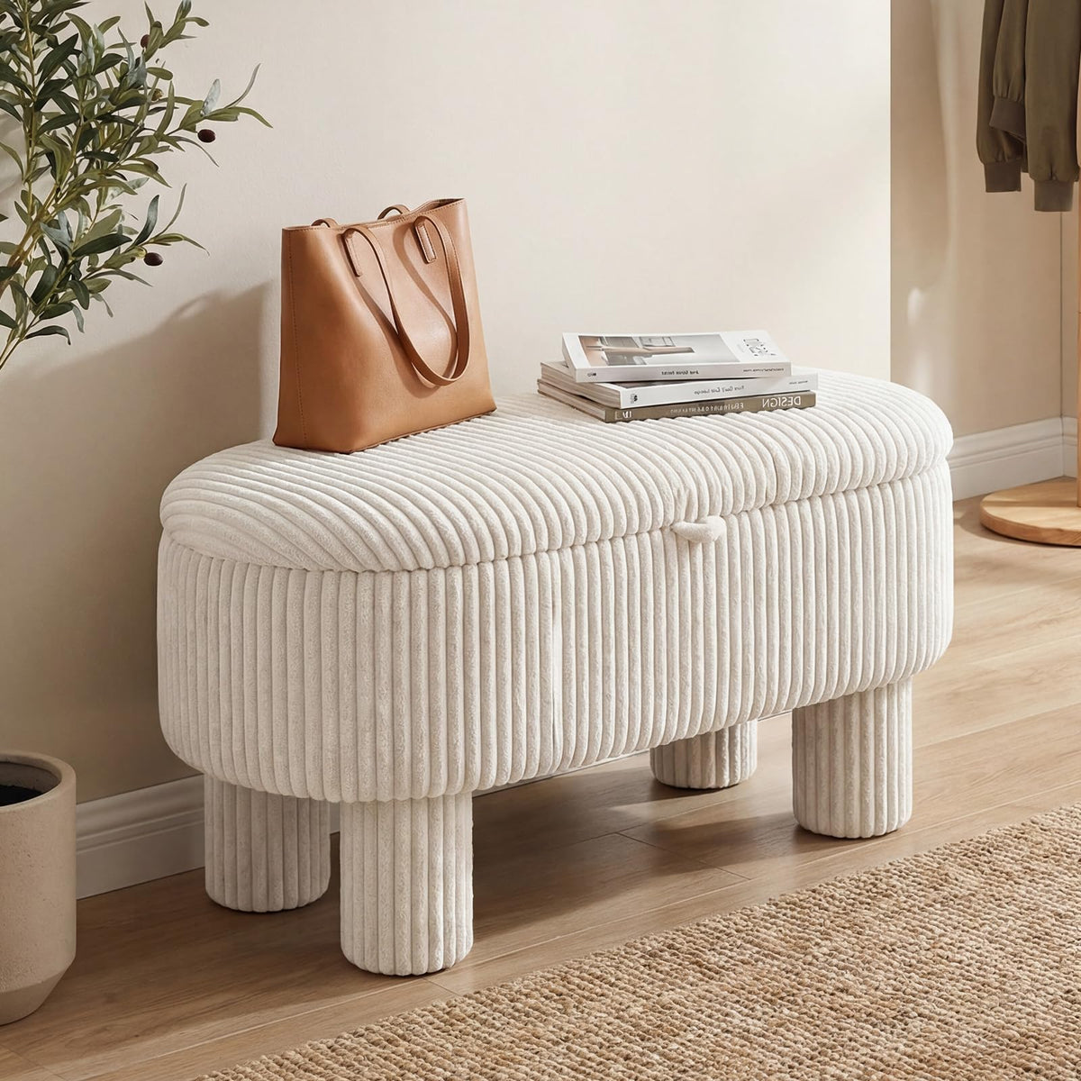Goflame 42'' Storage Ottoman Bench with Hidden Storage Compartment & Legs