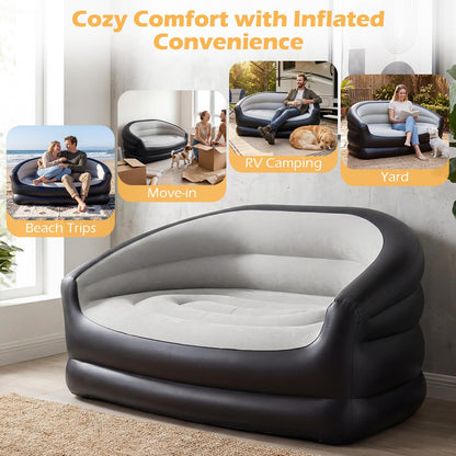 Goflame Inflatable Loveseat Couch Portable & Foldable 2-Seater Air Sofa(1/2)