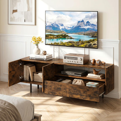 Goflame Wooden TV Stand for TVs up to 70" with Storage Cabinet