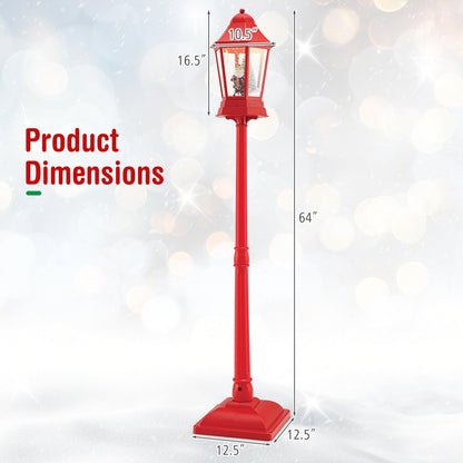 Goflame 2-in-1 Musical Lamp Post & Snow Globe Lantern (Snowing Santa)
