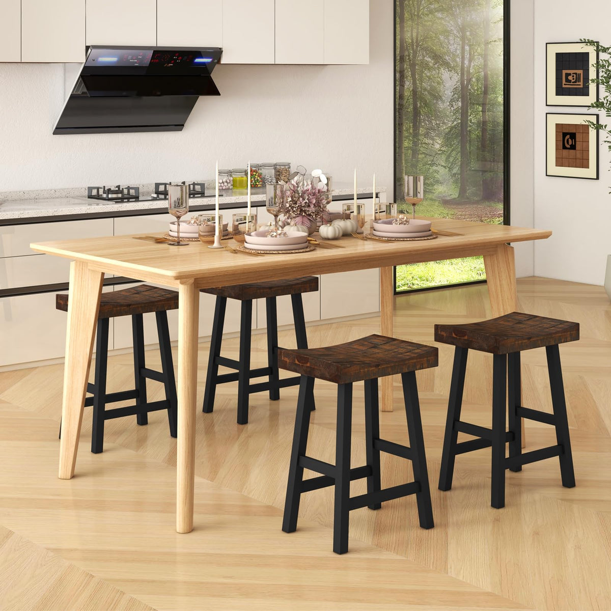 GOFLAME 24”/29”  Bar Stools Set of 2/4 for Kitchen