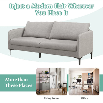 Goflame Upholstered Sofa Couch, 76" Modern Grey Loveseat