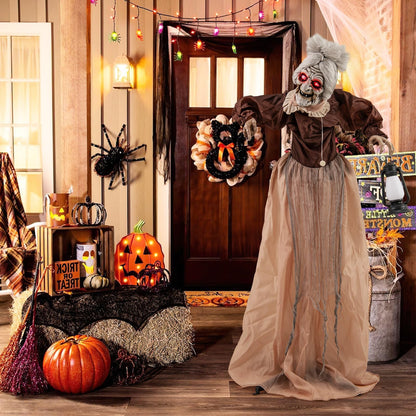 Goflame Halloween Animatronic, Talking Zombie Maid in Lantern