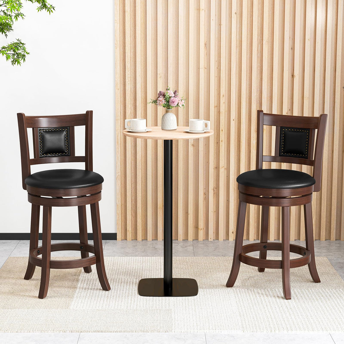 Goflame Swivel Bar Stools Set