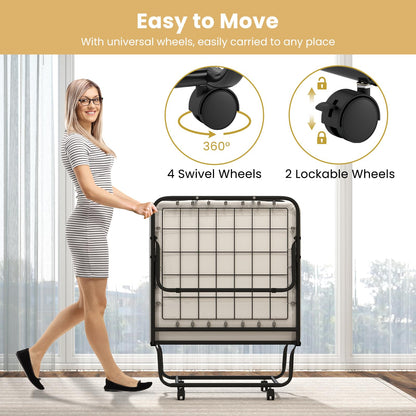 Goflame Folding Bed with Mattress for Adults