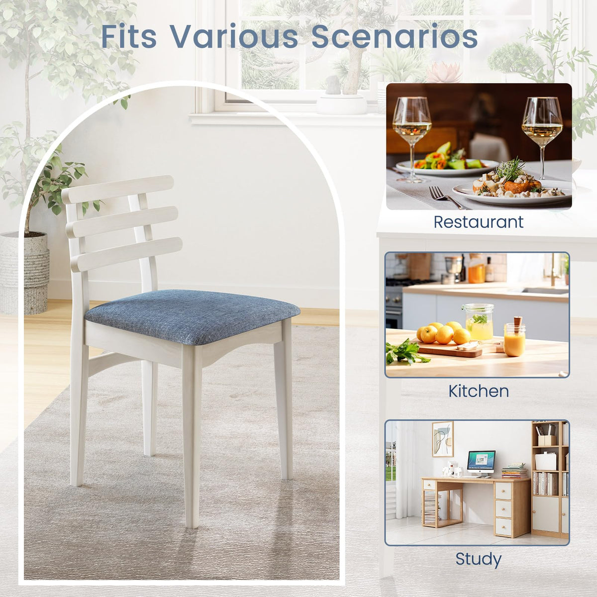 Goflame Wooden Dining Chairs Set