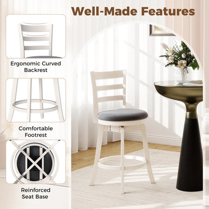 Goflame 25" Counter Height Stools Set of 2/4 with Fabric Upholstered Seat