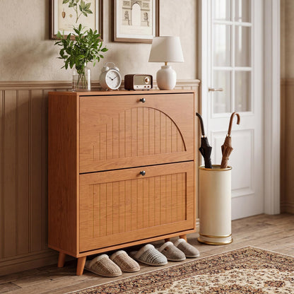 Goflame Shoe Storage Cabinet with 2 Flip Drawers