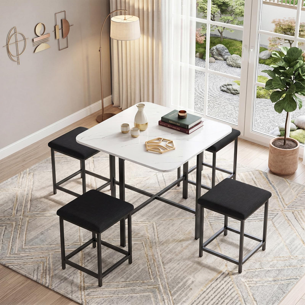 Goflame Space-Saving Kitchen Table and Chairs Set for 4