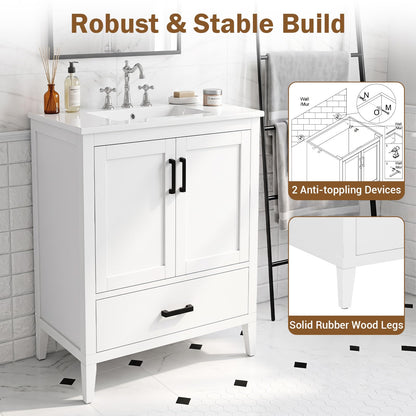 Goflame 24.5" Bathroom Vanity with Ceramic Sink Combo