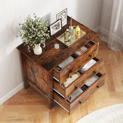 Goflame Small 3-Drawer Dresser for Bedroom - 28.5” x 18” x 26” Wide Chest of Drawers, Modern Large Nightstand