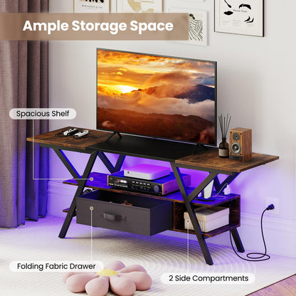 Goflame TV Stand with Power Outlets for 55-65 Inch TV
