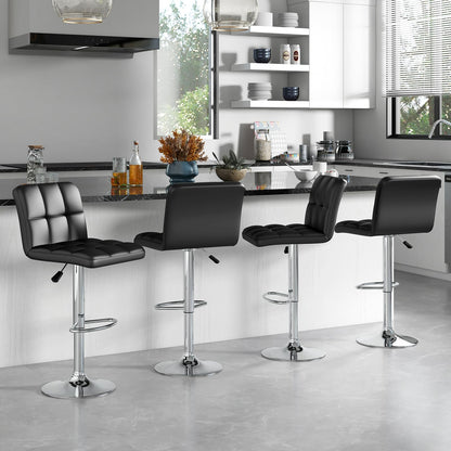 Goflame Swivel Bar Stools Set of 2/4, Upholstered Counter Height Bar Chairs with Back