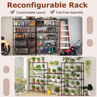 Goflame 6-Tier Metal Storage Shelving Unit with V-Shaped Wire Rack for Home Garage